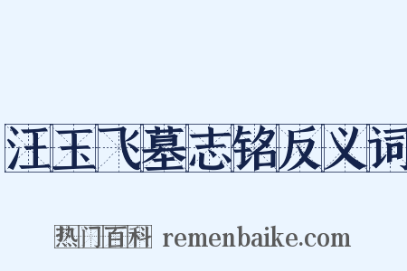 汪玉飞墓志铭反义词是什么意思的图片